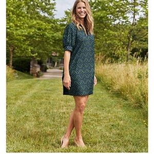 New, never worn Jude Connally Emerson dress XL long. Navy and green.